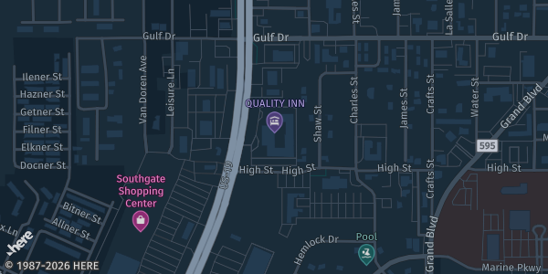 Map showing Quality Inn & Suites New Port Richey in New Port Richey, FL.