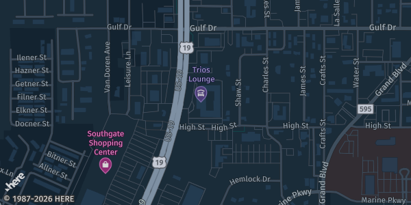 Map showing Quality Inn & Suites New Port Richey in New Port Richey, FL.