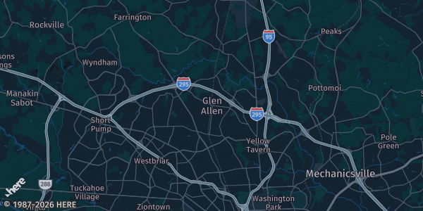 Map of Glen Allen, VA. The exact address of this venue is not known, so the map shows the area rather than a specific building.