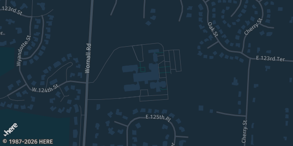 Map showing Calvery Lutheran Church in Kansas City, MO.