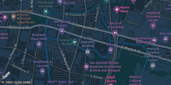 Map showing Hotel Contessa in San Antonio, TX.