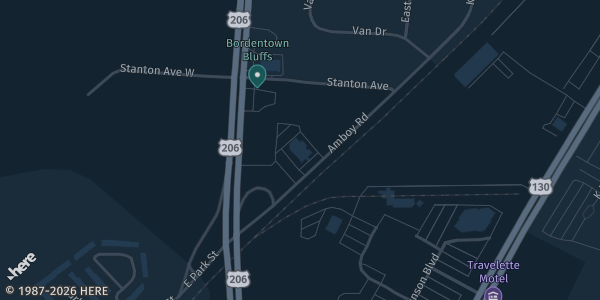Map showing Elks Lodge in Bordentown, NJ.