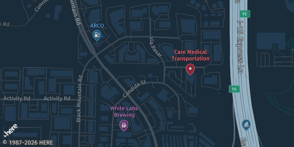 Map showing Mira Mesa High School in San Diego, CA.