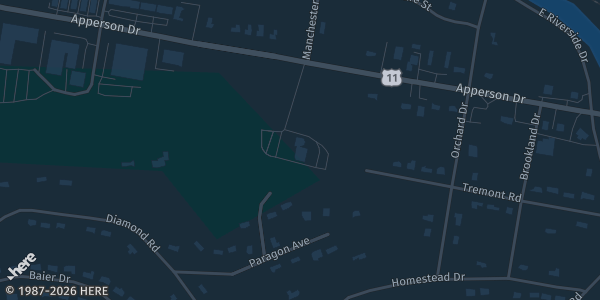 Map showing American Legion Bldg in Salem, VA.