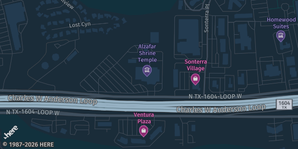 Map showing San Antonio Shrine Auditorium in San Antonio, TX.