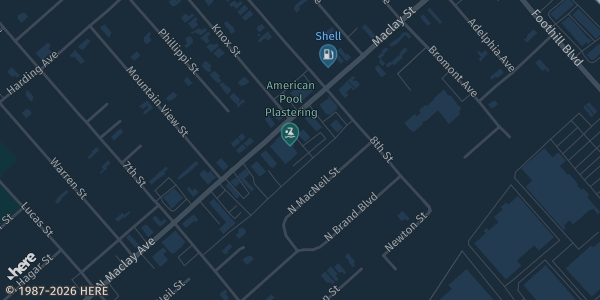 Map showing San Fernando Masonic lodge 343 in SAN FERNANDO, CA.
