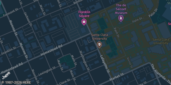 Map showing American Legion in Santa Clara, CA.