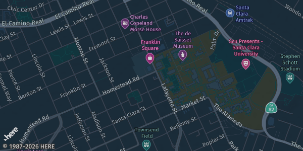 Map showing American Legion in Santa Clara, CA.