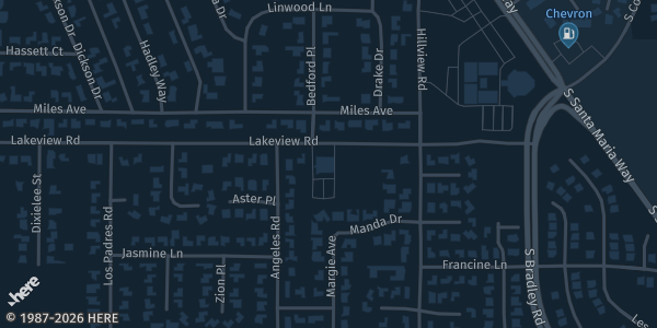 Map showing Masonic Lodge in Santa Maria, CA.