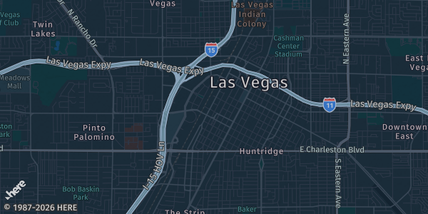 Map of Las Vegas, NV. The exact address of Silverado Ranch Community Center is not known, so the map shows the area rather than a specific building.
