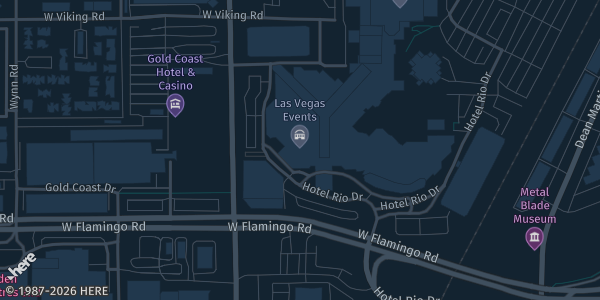 Map showing Rio Hotel & Casino in Las Vegas, NV.