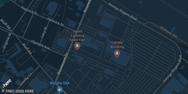 Map showing the venue in Columbia, SC.