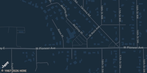 Map showing Puyallup United Methodist Church in WA.