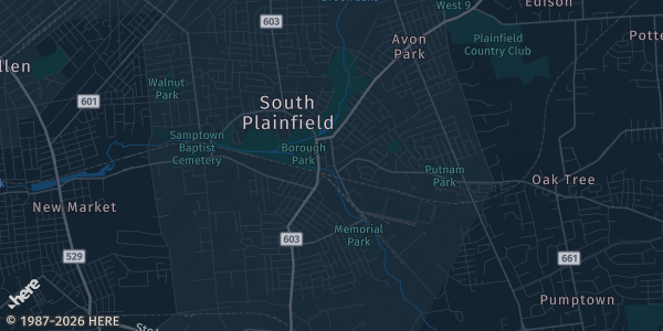 Map of South Plainfield, NJ. The exact address of Holiday Inn is not known, so the map shows the area rather than a specific building.
