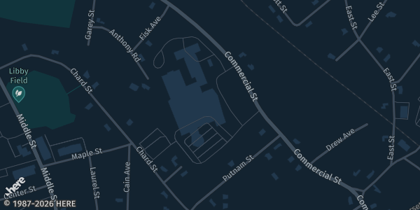 Map showing Maria Weston Chapman Middle School in Weymouth, MA.