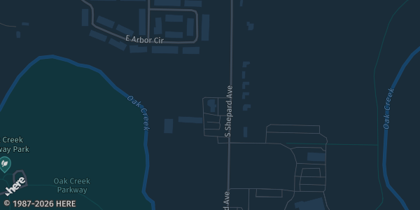 Map showing American Legion Post 434 in Oak Creek, WI.