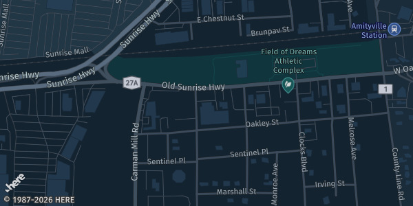 Map showing Long Island Sports Dome in Massapequa, NY.