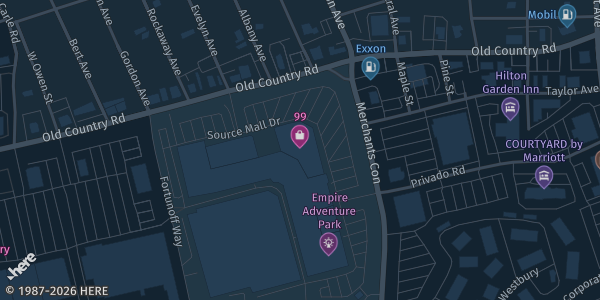 Map showing Double Tap Laser Range in Westbury, NY.