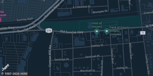 Map showing Long Island Sports Dome in Massapequa, NY.