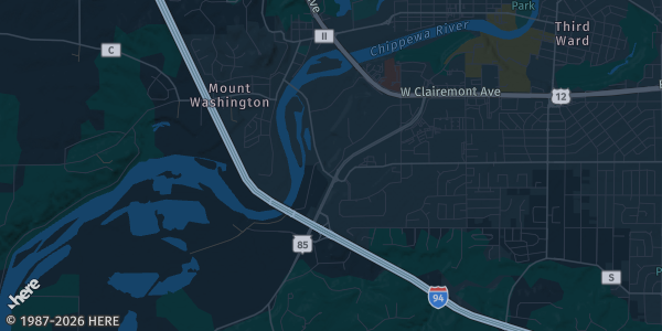 Map of Eau Claire, WI. The exact address of Best Western Plus Conference Center is not known, so the map shows the area rather than a specific building.