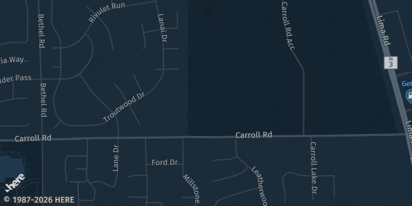 Map showing Allen County Fairgrounds (BLDGS 3 & 4) in Fort Wayne, IN.