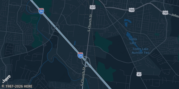 Map of Murfreesboro, TN. The exact address of Sports Cards and Collectible Show is not known, so the map shows the area rather than a specific building.