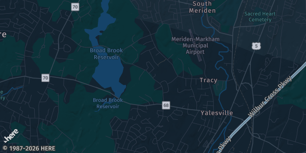 Map of Wallingford, CT. The exact address of Sports Cards and Collectible Show is not known, so the map shows the area rather than a specific building.
