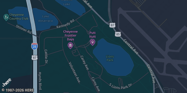 Map showing Kiwanis Community House in Cheyenne, WY.