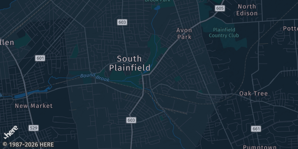 Map of South Plainfield, NJ. The exact address of 4701 Stelton Rd. is not known, so the map shows the area rather than a specific building.