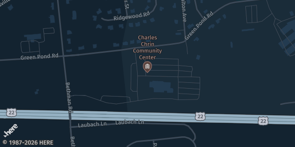 Map showing Charles Chrin Community Center in Easton, PA.