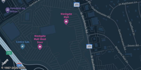 Map showing the venue in Spartanburg, SC.