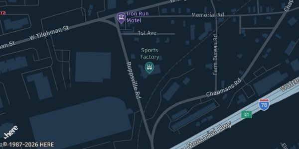 Map showing Casa Di Italia in Allentown, PA.