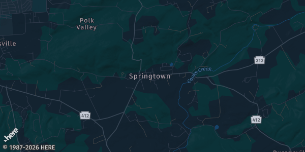 Map of Springtown, PA. The exact address of Palisades Regional Fire Rescue is not known, so the map shows the area rather than a specific building.