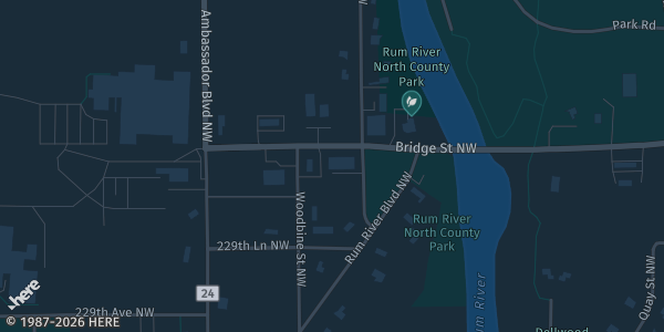 Map showing St. Francis Learning Center in St. Francis, MN.