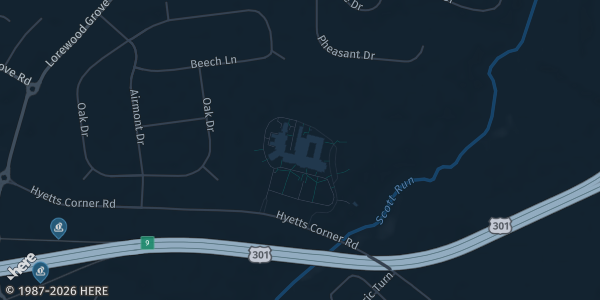 Map showing St. Georges Technical High School in Middletown, DE.