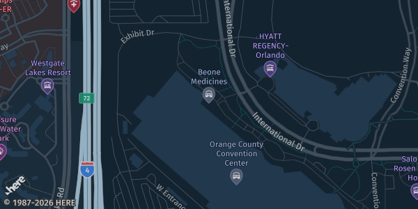 Map showing Orange County Convention Center, West Building in Orlando, FL.