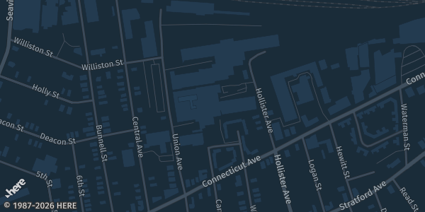 Map showing foolproof brewing company in Bridgeport, CT.