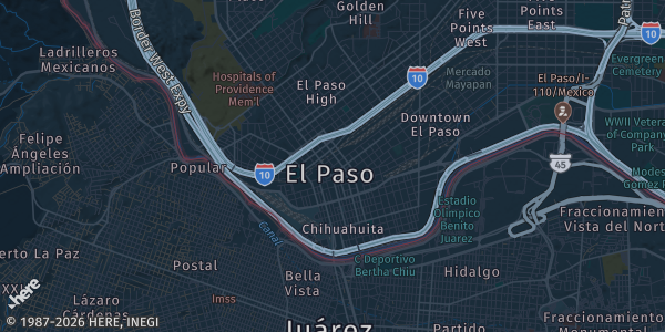 Map of El Paso, TX. The exact address of Starlight Event Center is not known, so the map shows the area rather than a specific building.