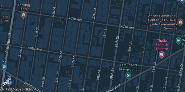 Map showing Sunnyside Community Services in Sunnyside, NY.
