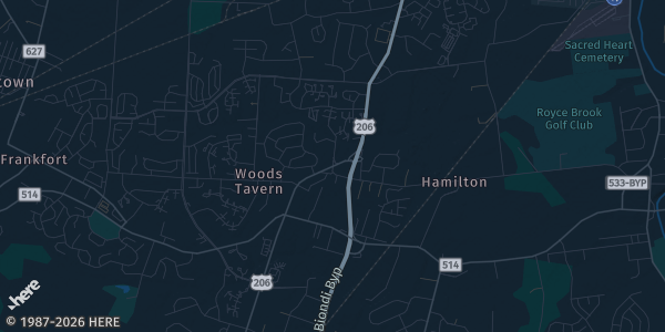 Map of Hillsborough, NJ. The exact address of Iron Peak Events is not known, so the map shows the area rather than a specific building.