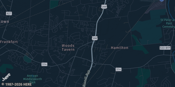Map of Hillsborough, NJ. The exact address of Iron Peak Events is not known, so the map shows the area rather than a specific building.