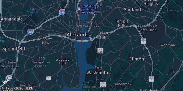 Map of National Harbor, MD. The exact address of this venue is not known, so the map shows the area rather than a specific building.
