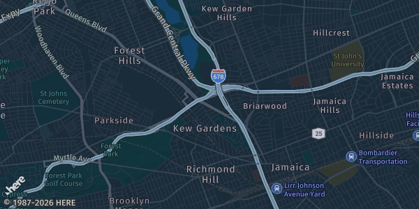 Map of Queens, NY. The exact address of Queens College - Q Tip Dining Hall is not known, so the map shows the area rather than a specific building.