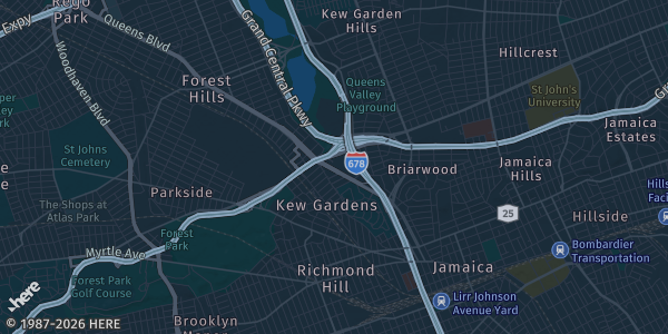 Map of Queens, NY. The exact address of Queens College - Q Tip Dining Hall is not known, so the map shows the area rather than a specific building.
