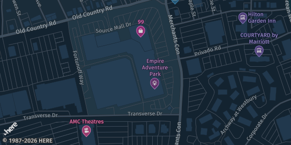 Map showing Dave & Buster's in Westbury, NY.
