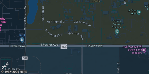 Map showing Embassy Suites @USF in Tampa, FL.