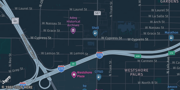 Map showing Holiday Inn Tampa Westshore in Tampa, FL.