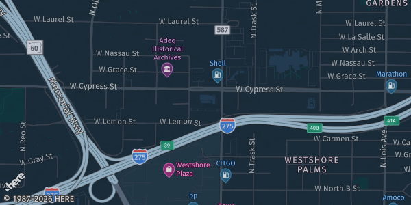 Map showing Holiday Inn Tampa Westshore in Tampa, FL.