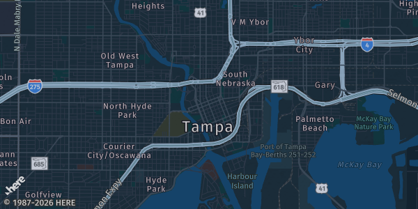 Map of Tampa, FL. The exact address of Fla. State Fairgrounds Special Events Center is not known, so the map shows the area rather than a specific building.
