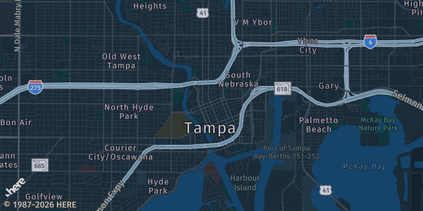 Map of Tampa, FL. The exact address of Fla. State Fairgrounds Special Events Center is not known, so the map shows the area rather than a specific building.